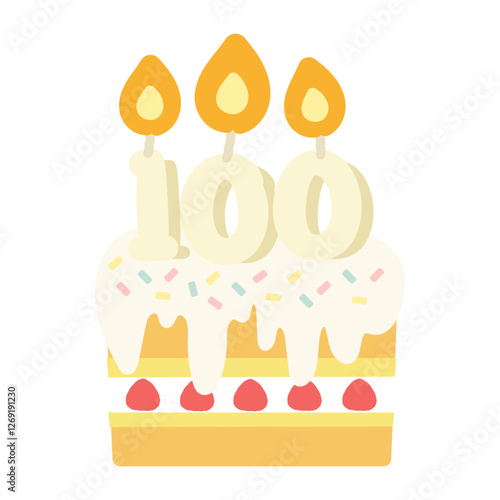 100歳　100周年　誕生日ケーキ　アニバーサリーケーキ　イラスト