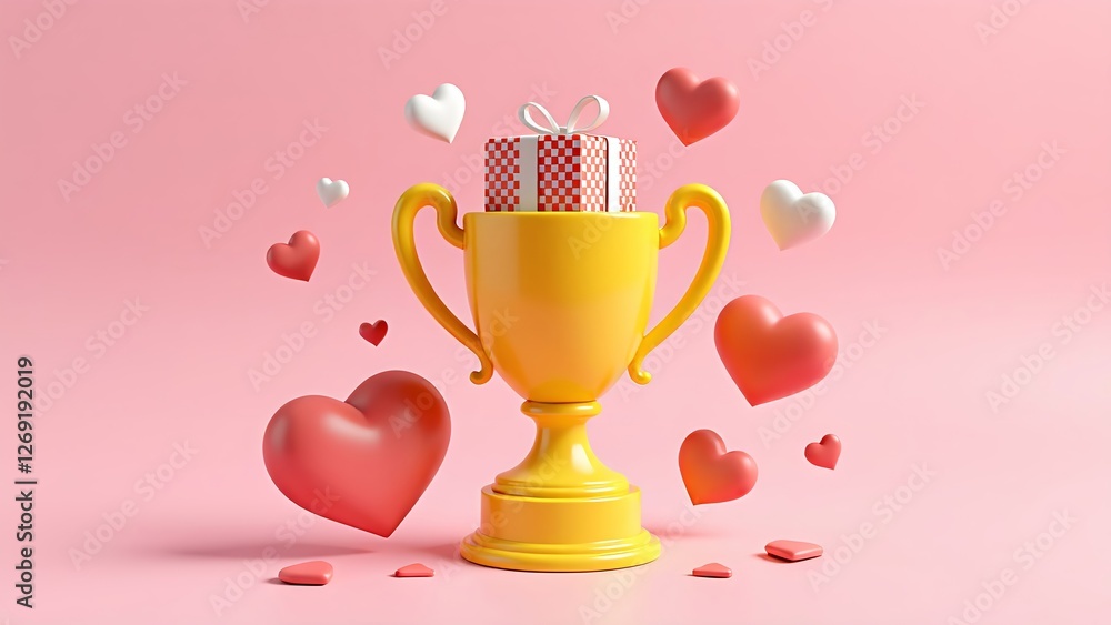 gold cup with a ribbon gold cup with a ribbon
