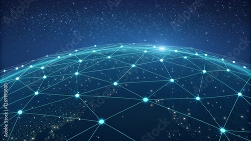 Global Network Digital Earth, Connected World, Abstract Network Composition, Network Topology, Global Connectivity Global network, internet