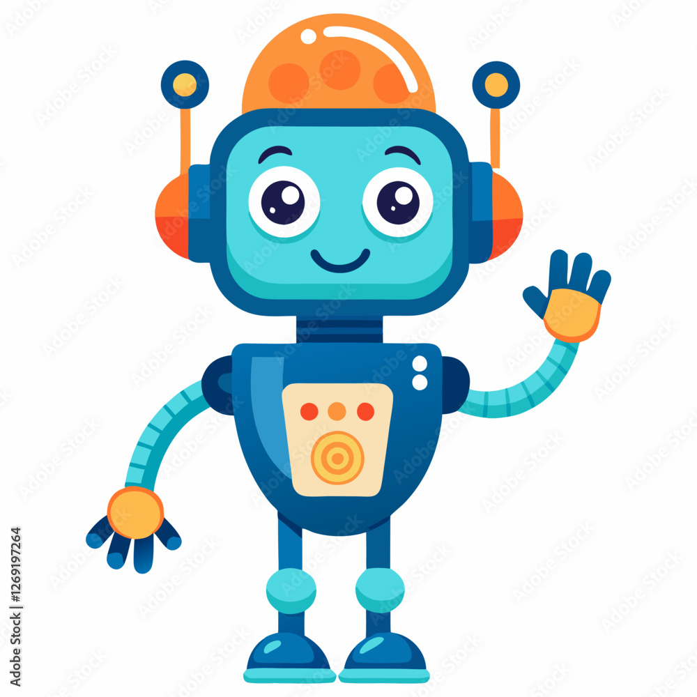 AI Robot Mascot – Friendly Futuristic Cartoon Character AI Robot Mascot – Friendly Futuristic Cartoon Character