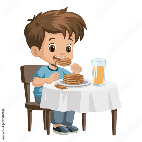 boy eating breakfast