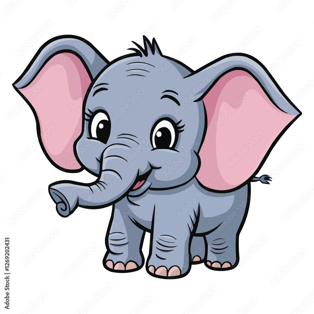 Fototapeta premium cartoon happy elephant