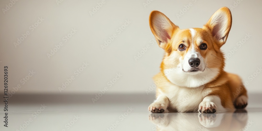Curious Welsh Corgi with Head Tilted, Captivating Expression Curious Welsh Corgi with Head Tilted, Captivating Expression