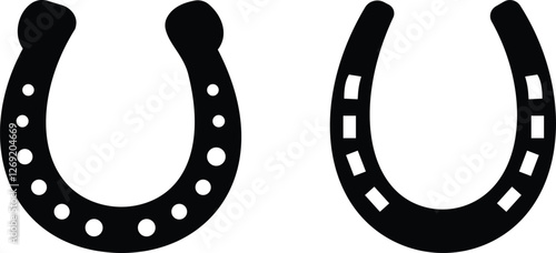 horseshoe glyph line icon set. Horseshoes icon. vector graphics, editable stroke outline sign.
