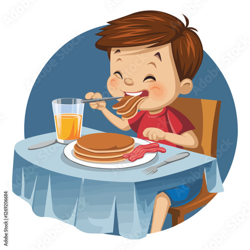 boy eating breakfast