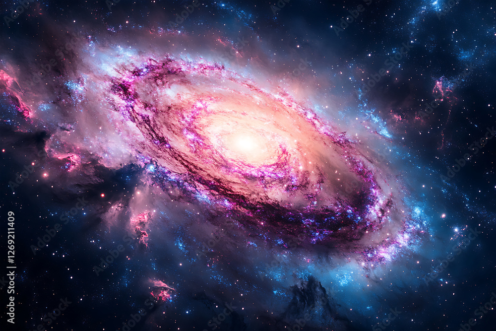 Naklejka premium Galactic Dream Nebula of Light