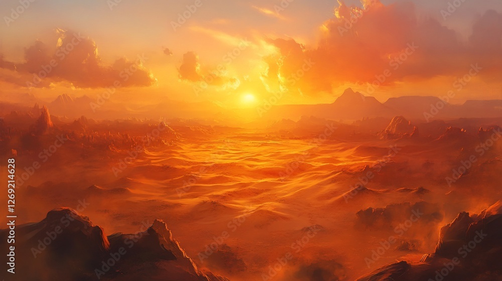 Fototapeta premium sunset in the mountains