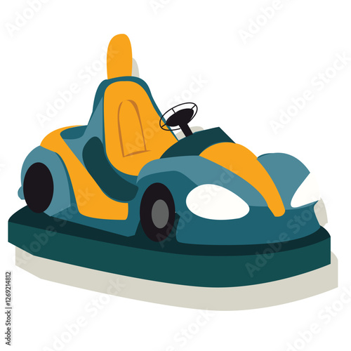 bumper car vector.Electric Bumper Car