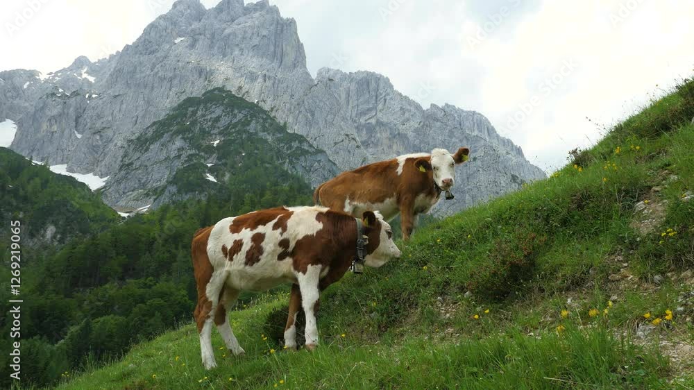 Cows in the mountains of Southern Germany, Bavaria Cows in the mountains of Southern Germany, Bavaria