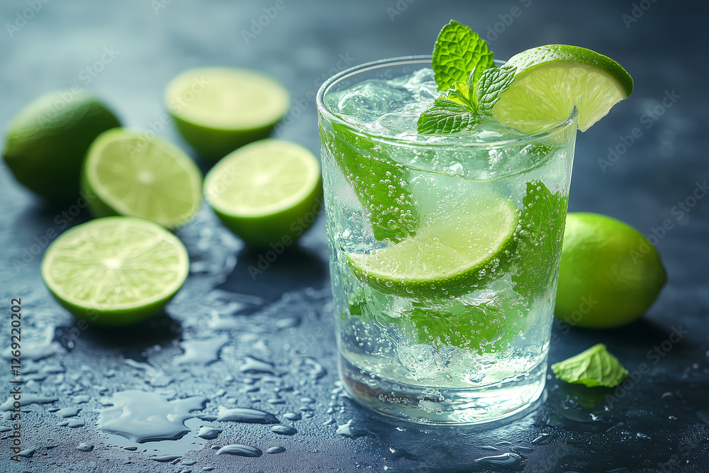 mojito cocktail with lime and mint mojito cocktail with lime and mint