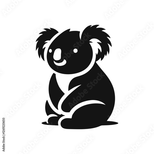 logo icon koala animal silhouette black icon on white background