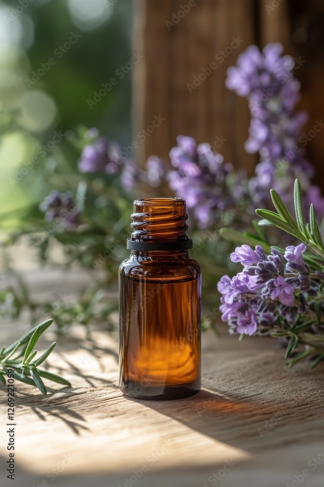 Fresh organic rosemary with essential oil, Generative AI, Fresh organic rosemary with essential oil, Generative AI,