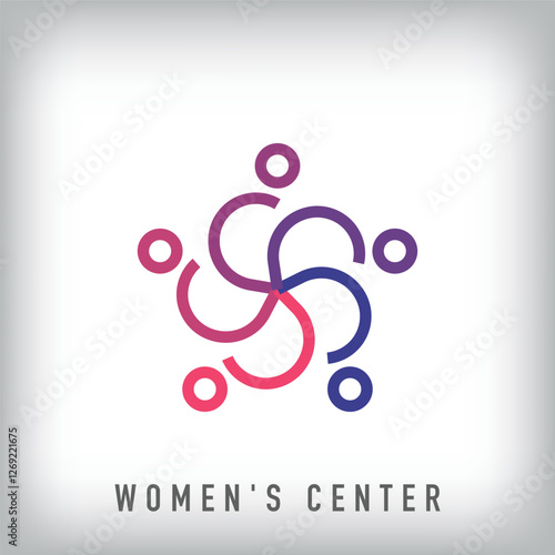 Premium women meeting logo design. Corporate logo template regarding cosmetics woman. vector.