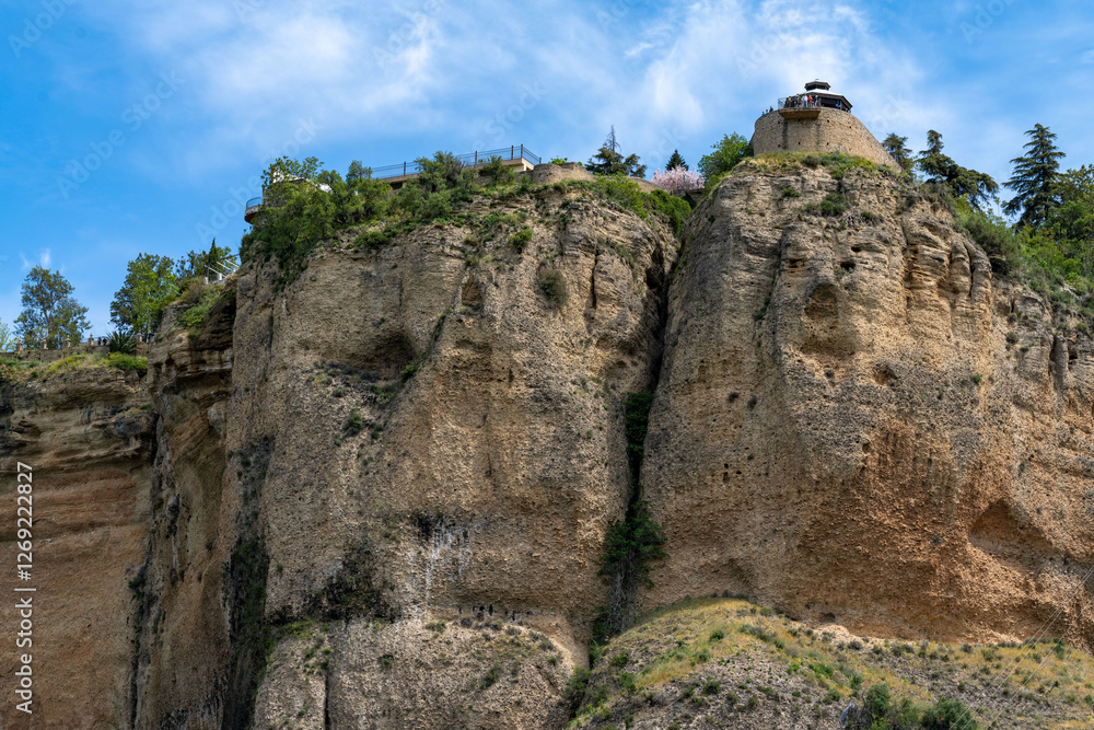 View of the rocks next to Puente Nuevo in Ronda View of the rocks next to Puente Nuevo in Ronda