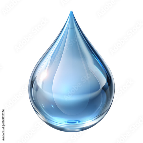 Water droplet isolated on transparent background 