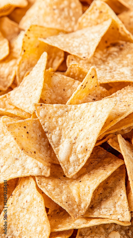 Close-up Pile of Tortilla Chips Close-up Pile of Tortilla Chips