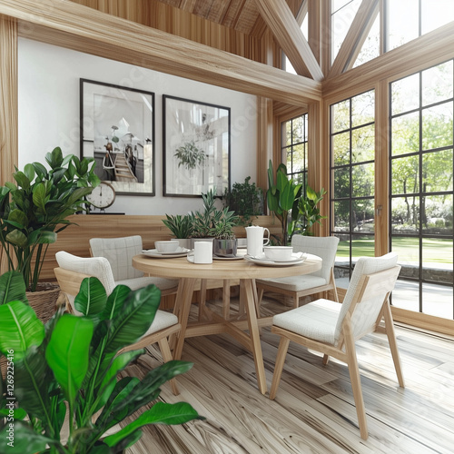Calming biophilic home inte...