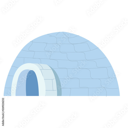 Igloo vector. Igloo on icy ground 