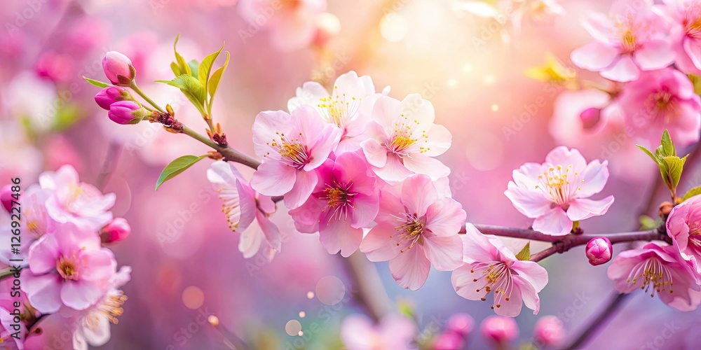 Aerial view: Spring's pink floral explosion, captured in high-resolution detail by drone. Aerial view: Spring's pink floral explosion, captured in high-resolution detail by drone.