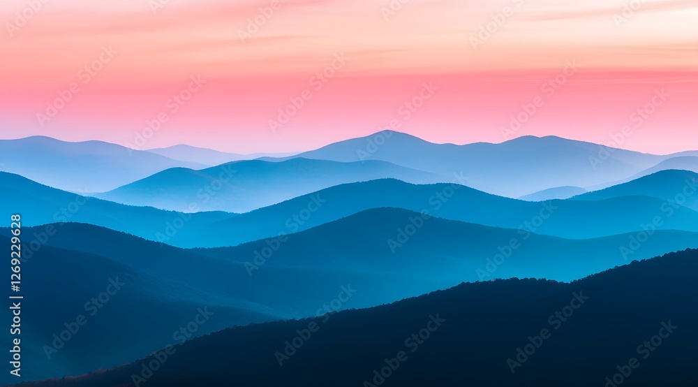 Obraz premium Serene Mountain Landscape at Dusk