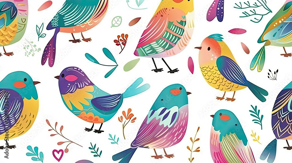 Cute cartoon bird pattern Cute cartoon bird pattern