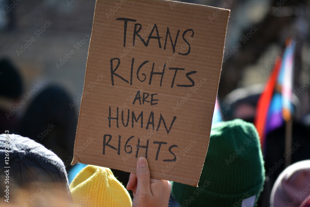 Sign at a rally for trans rights in New York City.