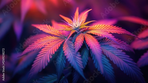 Wallpaper Mural A close-up of a vibrant cannabis plant with colorful leaves. Torontodigital.ca