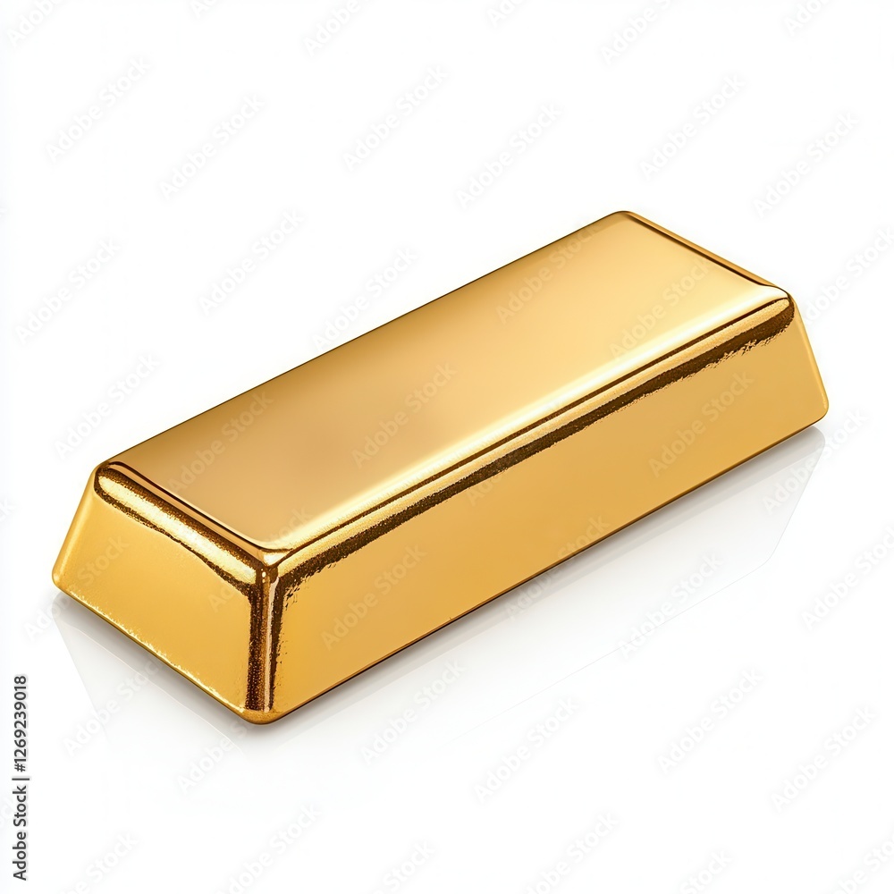 Gleaming Gold Bar On White Background Gleaming Gold Bar On White Background