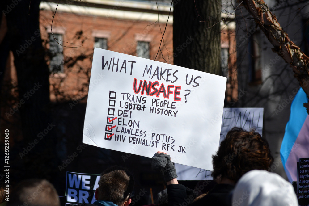 Sign at a rally for trans rights in New York City.