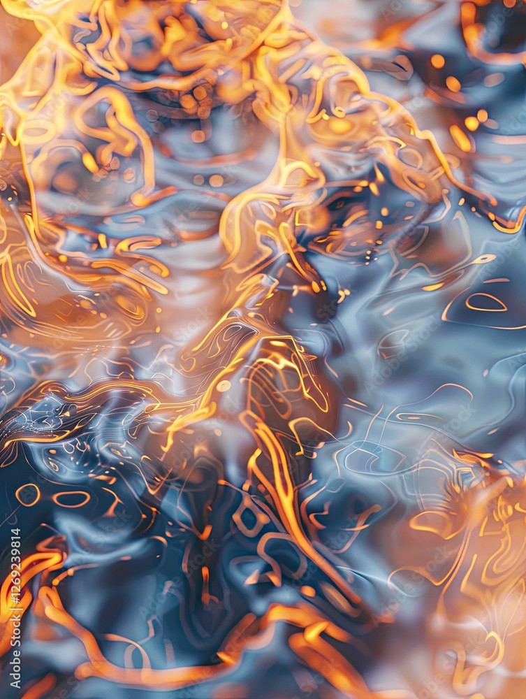 Naklejka premium Abstract Rendering of Intertwined Luminous Lines and Subtle Hues