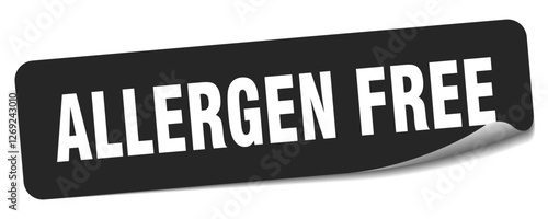 allergen free sticker. allergen free label