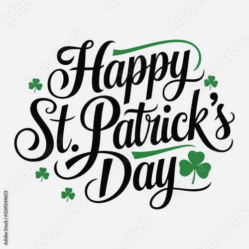 Simple Happy St. Patrick's Day Typography Design 