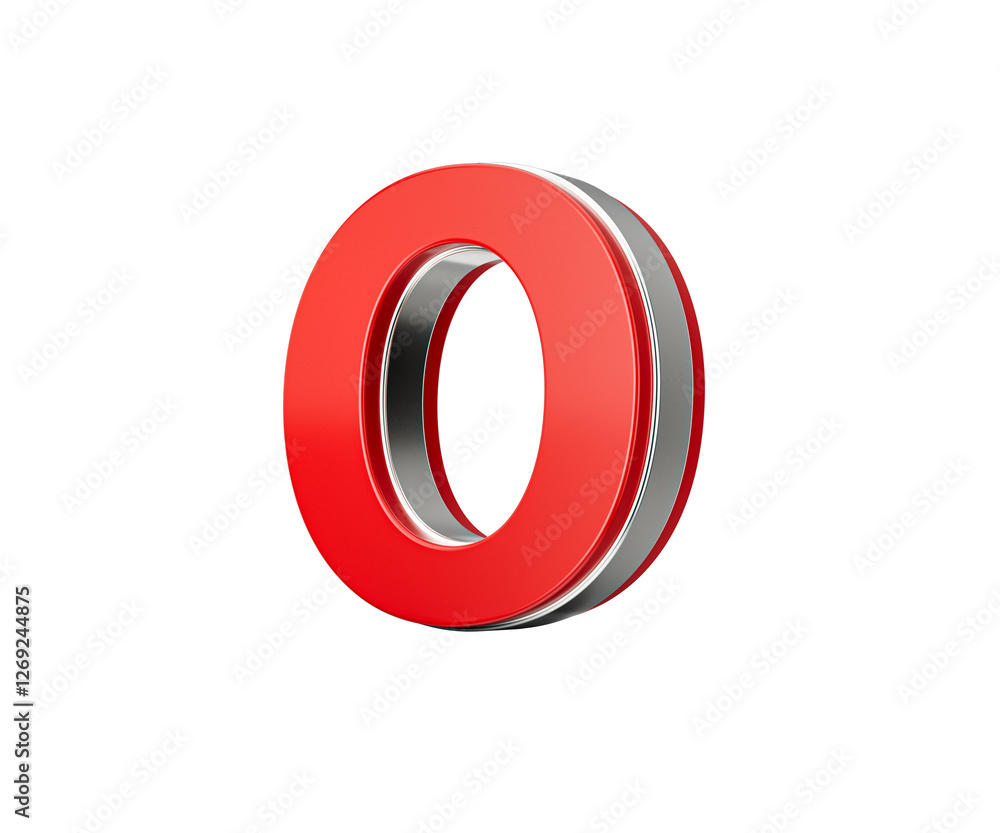 Vibrant Red Capital Letter O Gleams With Its Sleek Design Bold Font With Sharp Edges 3D Illustration Vibrant Red Capital Letter O Gleams With Its Sleek Design Bold Font With Sharp Edges 3D Illustration