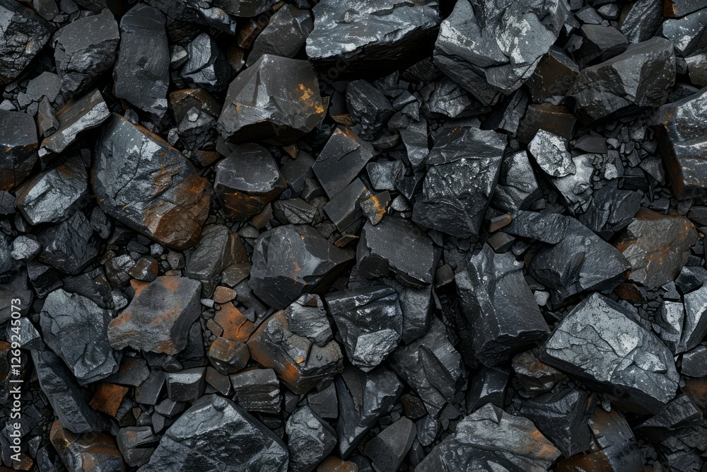 Photo of Big pile of natural black coals. Detailed photo textured background Photo of Big pile of natural black coals. Detailed photo textured background
