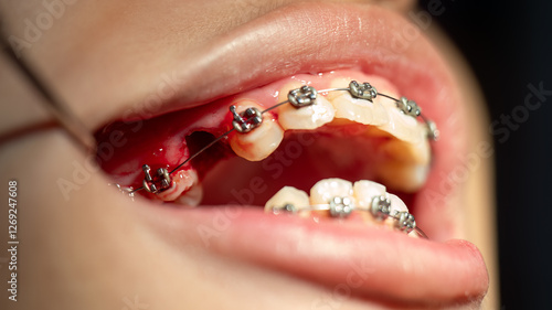 Upper and lower premolars of a patient who was recently extracted for orthodontic treatment. This was necessary to allow room for tooth movement.