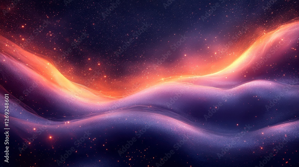 Abstract cosmic nebula, glowing waves, space background, website design Abstract cosmic nebula, glowing waves, space background, website design