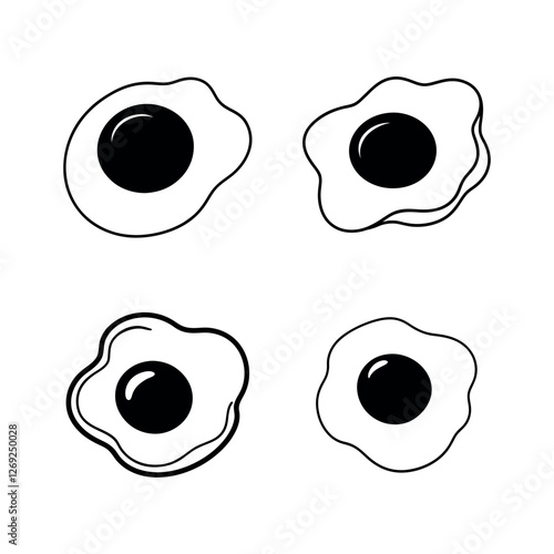 fried egg  icon set