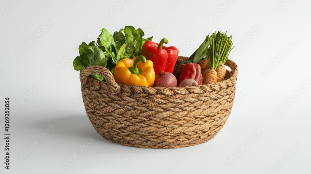 Assorted Raw Vegetables in Wicker Basket Assorted Raw Vegetables in Wicker Basket