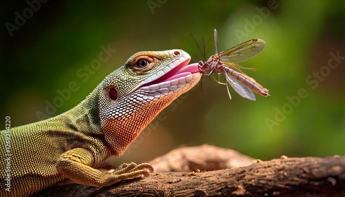 lizard eating an insects; bearded dragon lizard; green dragon lizard; chameleon on a branch; 