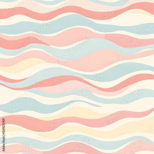 Soft Curved Waves in Pastel Colors for Modern Design Projects