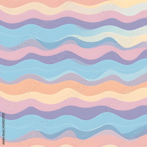 Soft Abstract Waves in Pastel Colors for Creative Backgrounds