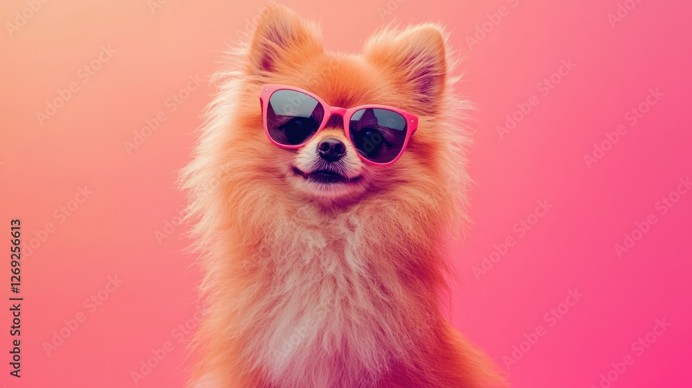 Playful Yorkshire Terrier in Funky Style Playful Yorkshire Terrier in Funky Style