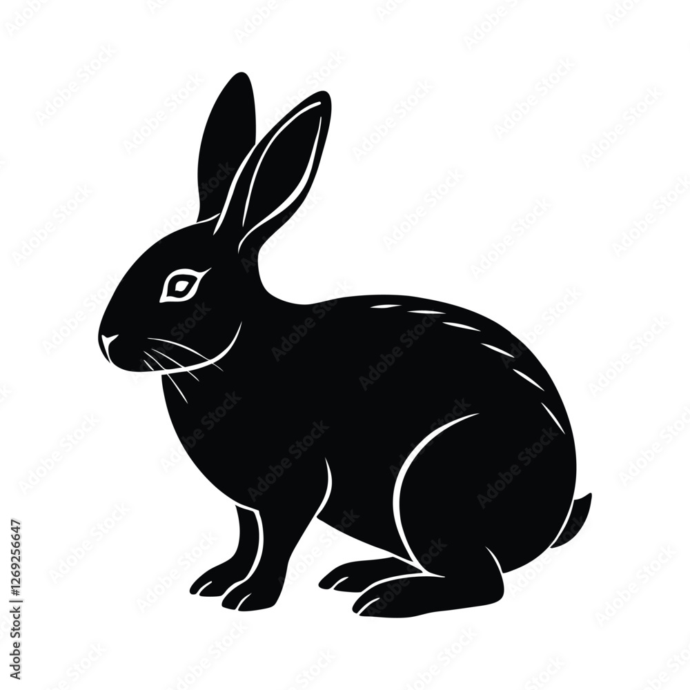 Obraz premium Rabbit silhouette vector art illustrator animal