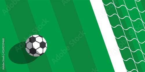 soccer football championship tournament banner background  design with field  ball and net vector illustration
