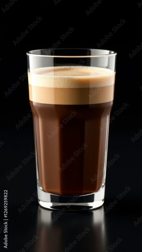 Glass cup of hot cappuccino coffee, latte with whipped cream. Idea for a delicious breakfast at home or in a cafe. Photo minimalism in low key Glass cup of hot cappuccino coffee, latte with whipped cream. Idea for a delicious breakfast at home or in a cafe. Photo minimalism in low key