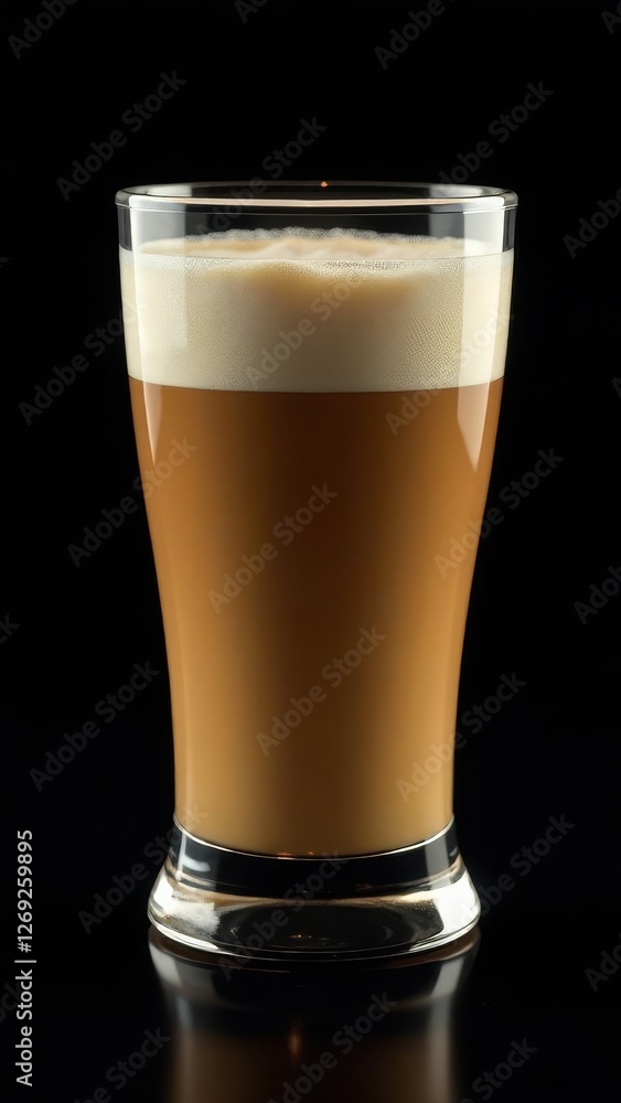 Glass cup of hot cappuccino coffee, latte with whipped cream. Idea for a delicious breakfast at home or in a cafe. Photo minimalism in low key Glass cup of hot cappuccino coffee, latte with whipped cream. Idea for a delicious breakfast at home or in a cafe. Photo minimalism in low key
