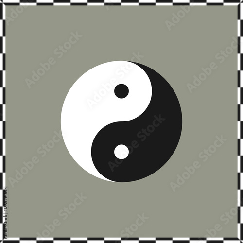 Yin yang symbol of harmony and balance. Chinese philosophy symbol of dualism.