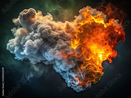 Surreal Nigeria Map: Gunpowder Explosion Art Series