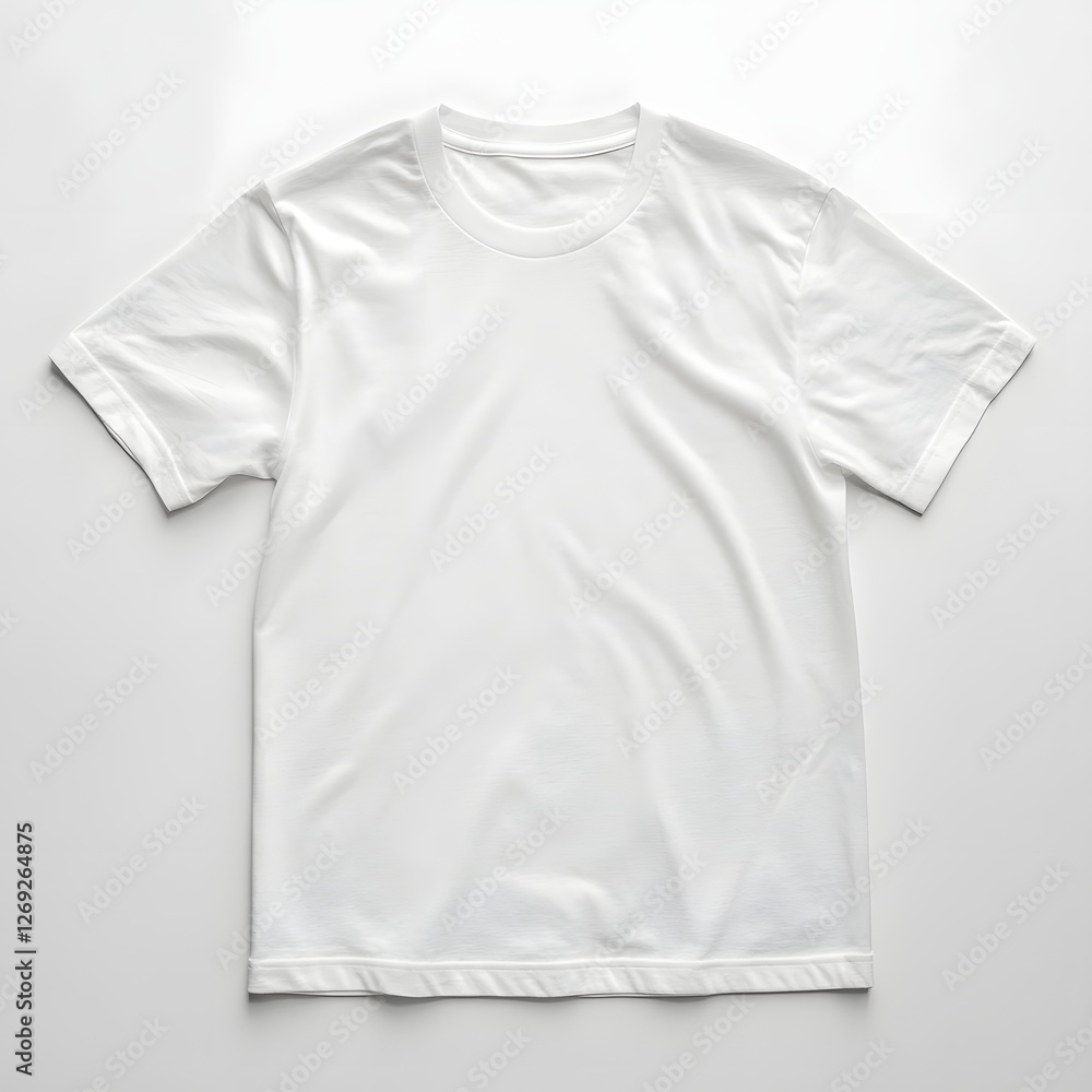 Plain White T-Shirt on Clean Background for Fashion and Apparel Use Plain White T-Shirt on Clean Background for Fashion and Apparel Use