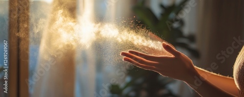 Human Spraying Air Freshener, 